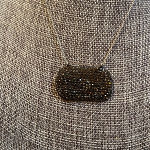 STERLING SILVER AND SLIVERED DIAMOND NECKLACE